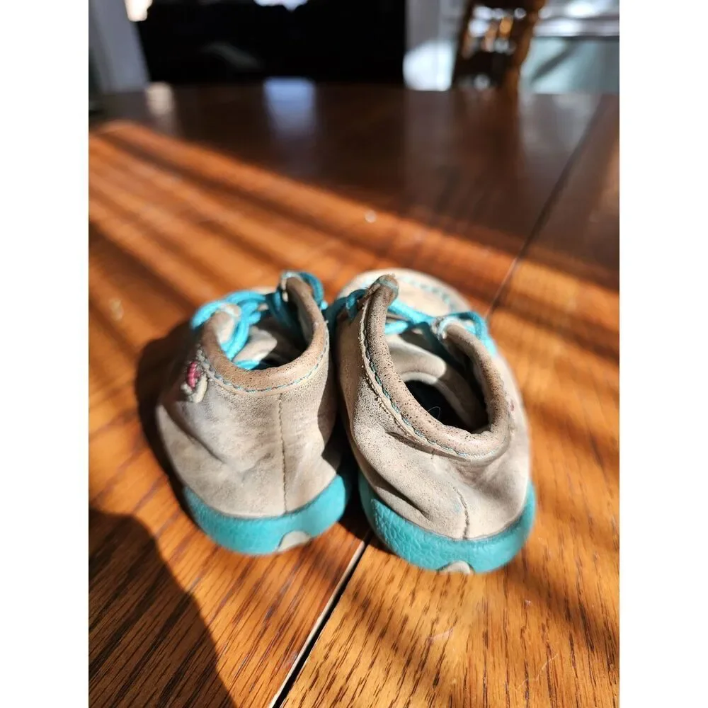 TWISTED X‎ CHUKKA DRIVING MOCS SIZE Baby Size 2 BROWN Teal ICA0008